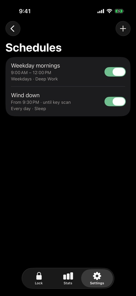 Schedules: Weekday mornings and Wind down